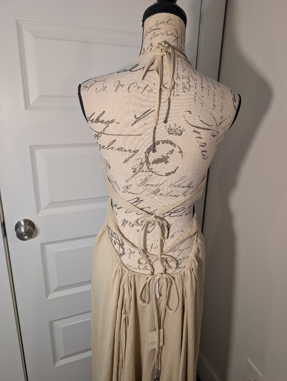 Free People Bohemian Beige/Tan Viscose Dress Size M - Picture 3 of 9